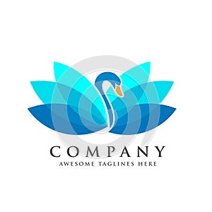 Creative and elegant swan logo