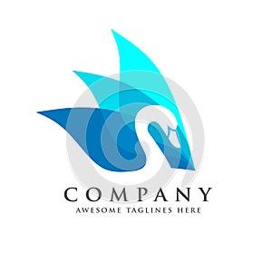 Creative and elegant swan logo vector