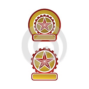 creative emblem badge texas star vector logo design insignia