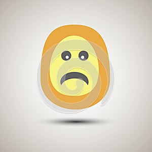 Creative emoji smiley face unhappy and in bad mood.