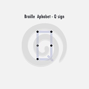 Creative english version of Braille alphabet design element.Brai