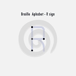 Creative english version of Braille alphabet design element.Brai