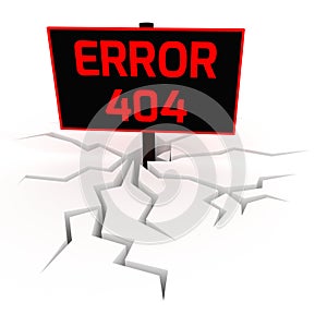 Creative error 404 banner 3D