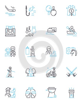Creative expression linear icons set. Artistry, Imagination, Ingenuity, Originality, Inventiveness, Creativity photo