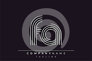 Creative FA lines letter logo design photo