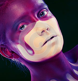 Creative face-art close up