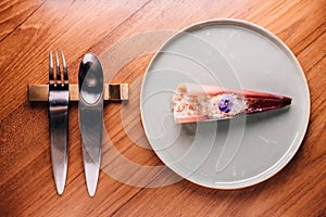 Creative Fine Dining: Touched banana topping with toffee cook by liquid nitrogen, looks like snow. Served in banana blossom