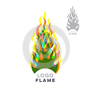 Creative fire flame logo design concept