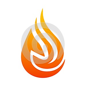Creative fire logo with tongues of flame. Icon illustration for design - vector