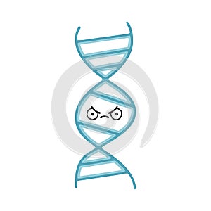 A creative flat color retro cartoon DNA strand