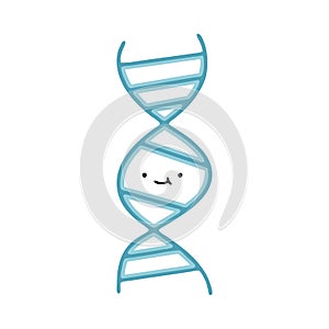 A creative flat color retro cartoon DNA strand