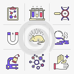 Creative Flat line icon set