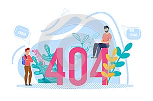 Requested Page Not Found 404 Error Flat Poster