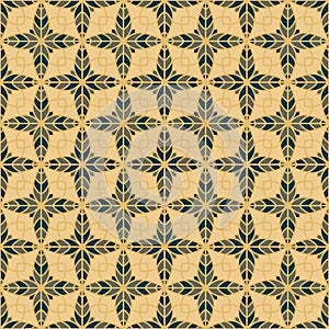 Creative floral geometry seamless vector tile pattern. Abstract flower repeating tiling wallpaper.