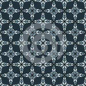 Creative floral geometry seamless vector tile pattern. Abstract flower repeating tiling wallpaper.
