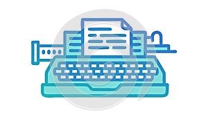 Creative Flow Typewriter with Document, vector design Generative AI