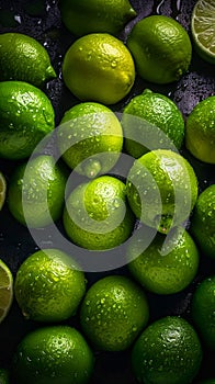 Creative food concept. Fresh lemon decorated with shiny seamless water drops. layout review. from above. flat lay