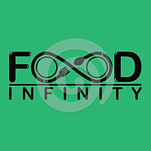 Creative food infinity logo design vector