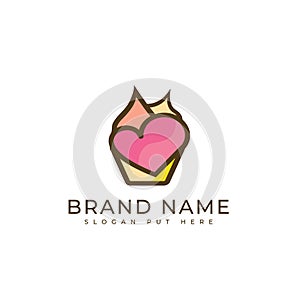 Creative and modern Love Cupcake logo design template vector eps photo
