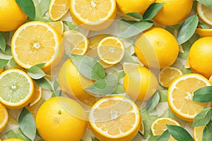 Creative food summer citrus fruits banner. ai generative