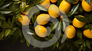 Creative food summer lemons fruits banner