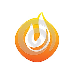 Creative full color fire ball flame logo design
