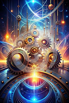 Fantasy abstract technology and engineering background