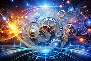 Fantasy abstract technology and engineering background