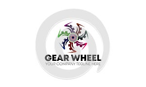 Creative Gear Circle Logo Design For Flat Color