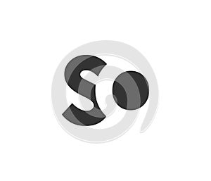 SO creative geometric initial based modern and minimal logo. Letter s o trendy fonts photo