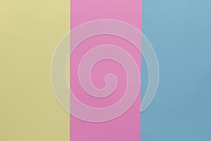 Creative geometric paper background. Pink, blue, yellow pastel