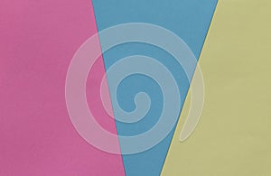 Creative geometric paper background. Pink, blue, yellow pastel