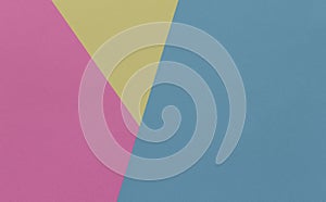 Creative geometric paper background. Pink, blue, yellow pastel