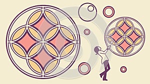 Creative Geometric Pattern Design, Abstract Art Project, vector design Generative AI