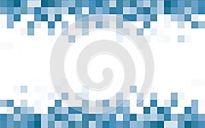 Creative geometric white background with blue squares in different shades.Dissolved filled square dotted vector icon with disinteg