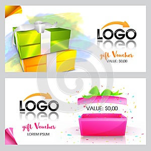 Creative Gift Voucher or Coupon template.