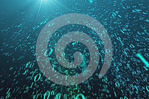 Creative glowing binary code background