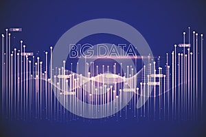 Creative glowing digital big data background. Technology and database concept.