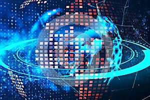 Creative glowing pixel map