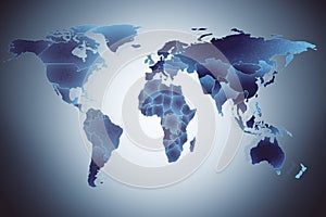 Creative glowing world map