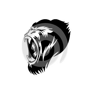 Creative gorilla face logo illustration.