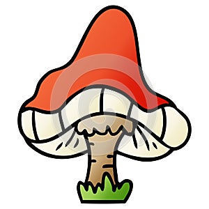 A creative gradient cartoon doodle of a single mushroom photo