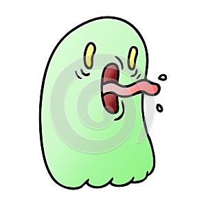 A creative gradient cartoon of kawaii scary ghost