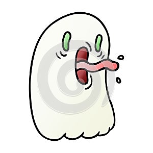 A creative gradient cartoon of kawaii scary ghost