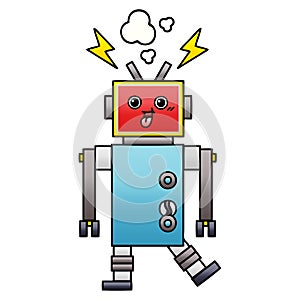 A creative gradient shaded cartoon crazed robot photo