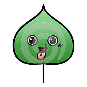 A creative gradient shaded cartoon expressional leaf