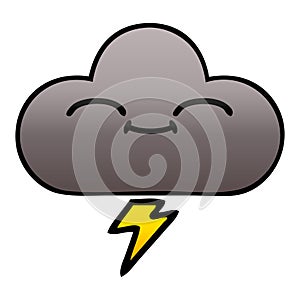A creative gradient shaded cartoon storm cloud
