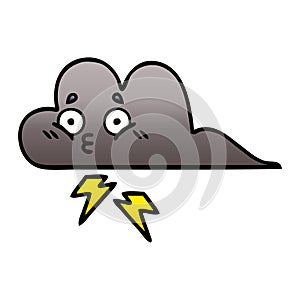 A creative gradient shaded cartoon storm cloud