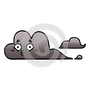 A creative gradient shaded cartoon storm cloud