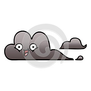 A creative gradient shaded cartoon storm cloud
